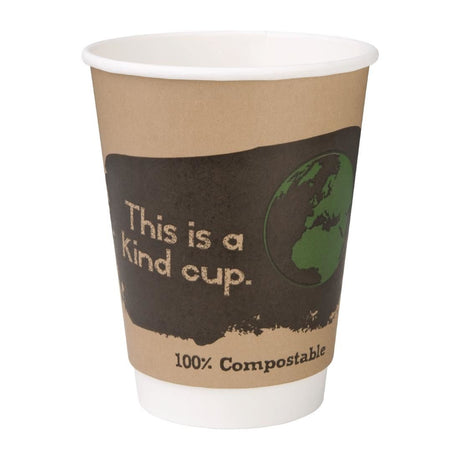 Fiesta Green Compostable Coffee Cups Double Wall 355ml / 12oz (Pack of 25) - DY986 Disposable Cups Fiesta Green   