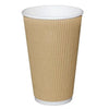 Fiesta Ripple Wall Takeaway Coffee Cups Kraft 455ml / 16oz (Pack of 25) - GF025 Disposable Cups Fiesta   