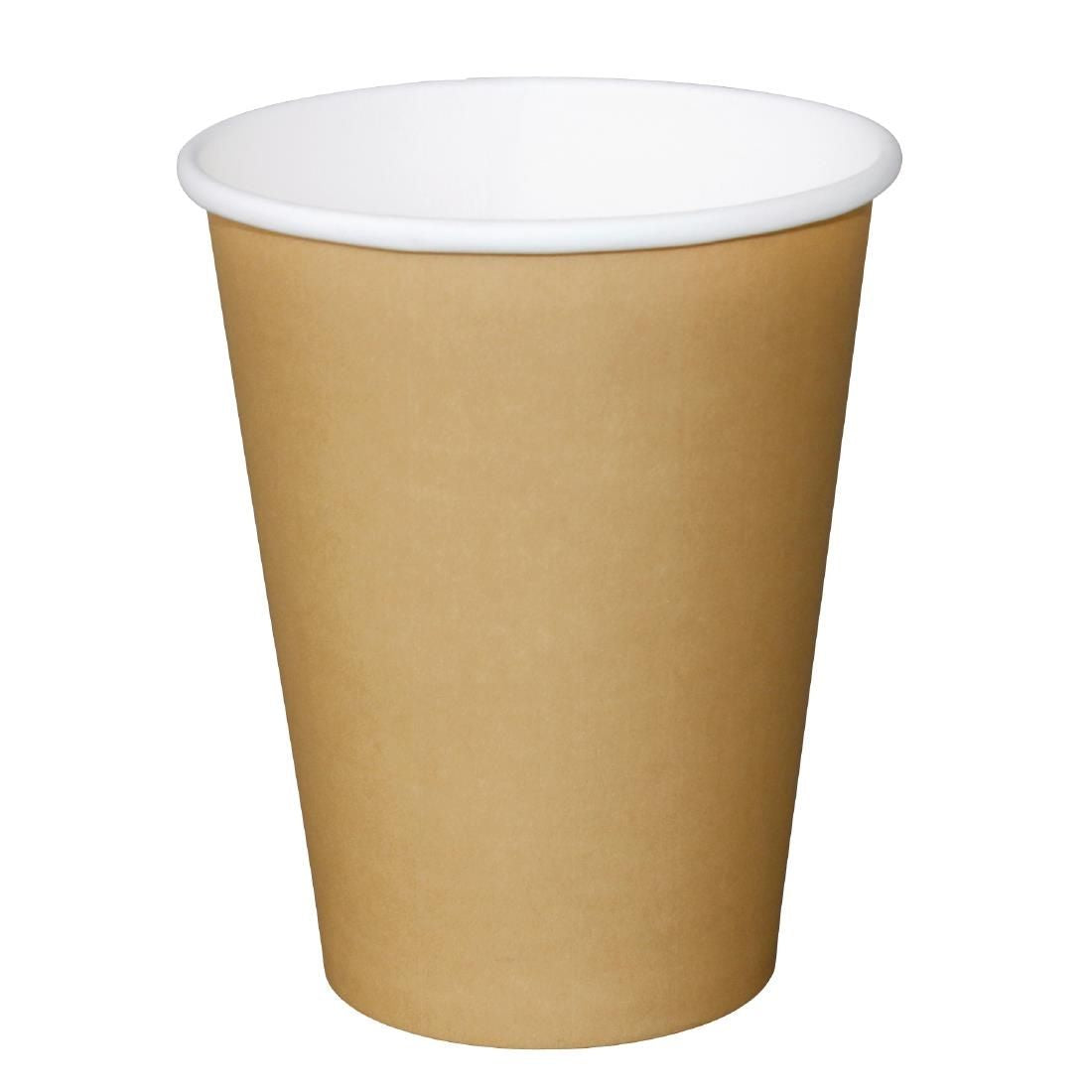 Fiesta Single Wall Takeaway Coffee Cups Kraft 455ml / 16oz (Pack of 1000) - GF034 Disposable Cups Fiesta