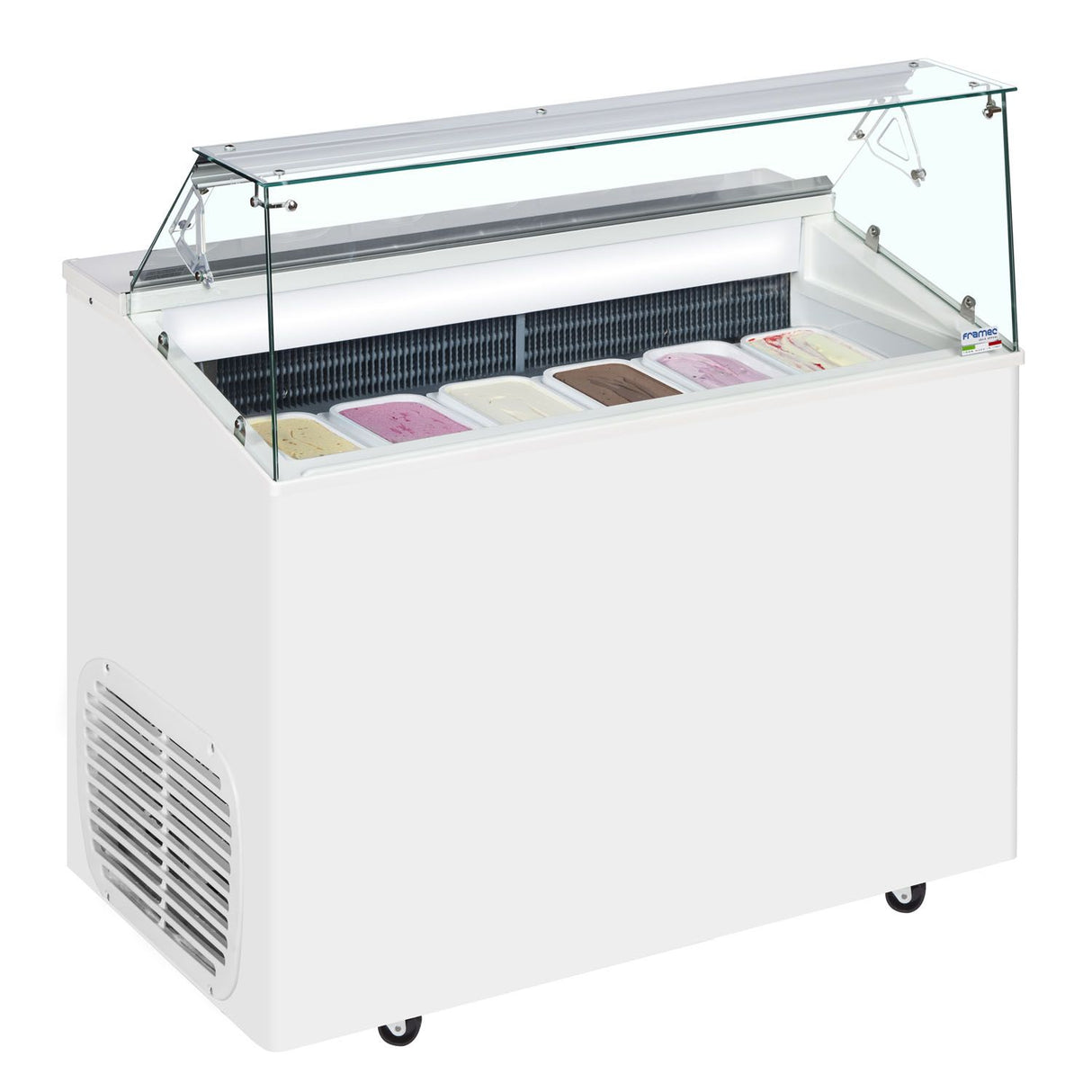 Framec Scoop Ice Cream Display White 6 x 5 Litre - TOP6E Ice Cream Display Freezers Framec