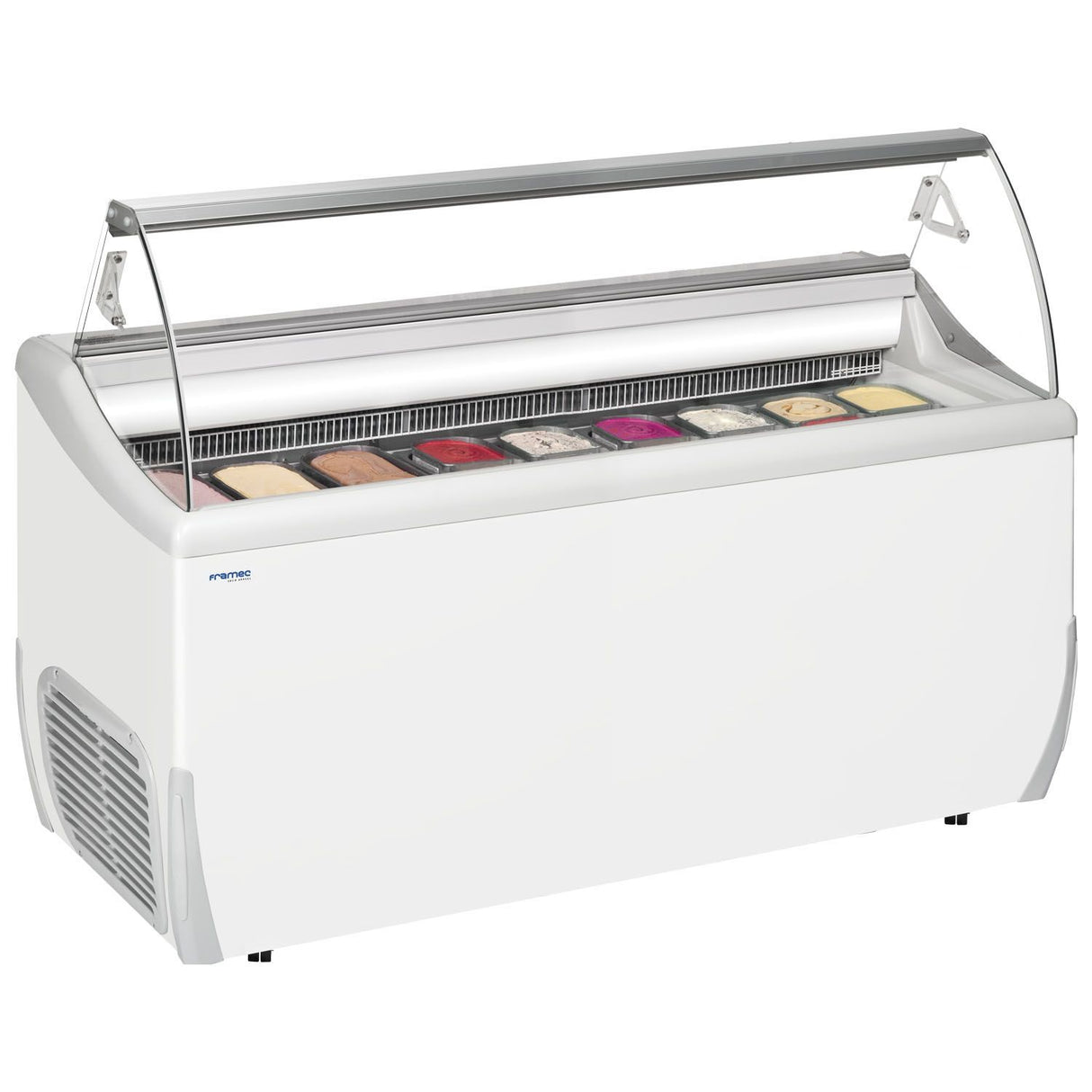 Framec Scoop Ice Cream Display White 9 x 5 Litre - J9E Ice Cream Display Freezers Framec