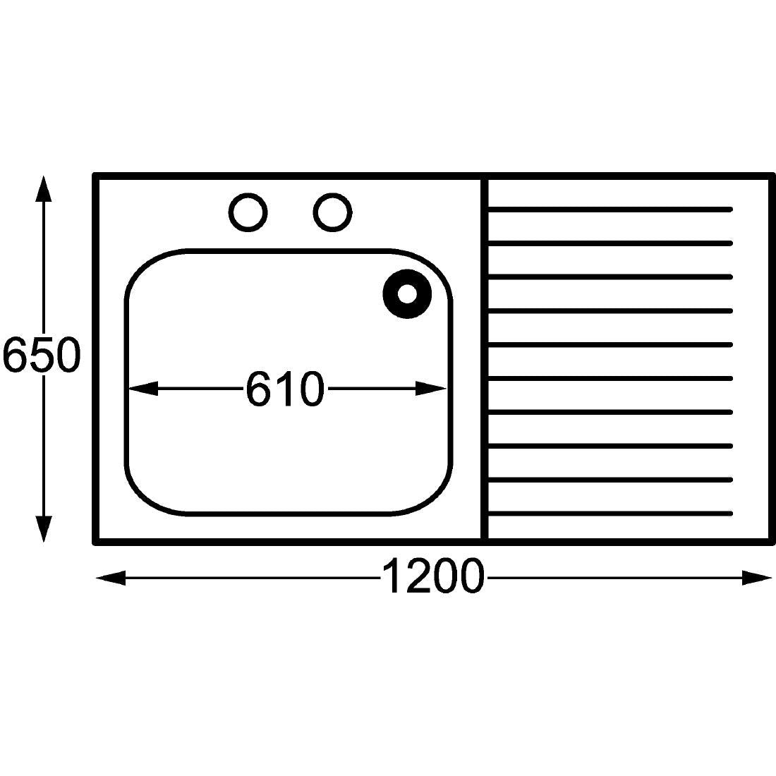 Franke Self Assembly Stainless Steel Sink Left Hand Bowl 1200x 650mm - P365 Single Bowl Sinks Franke