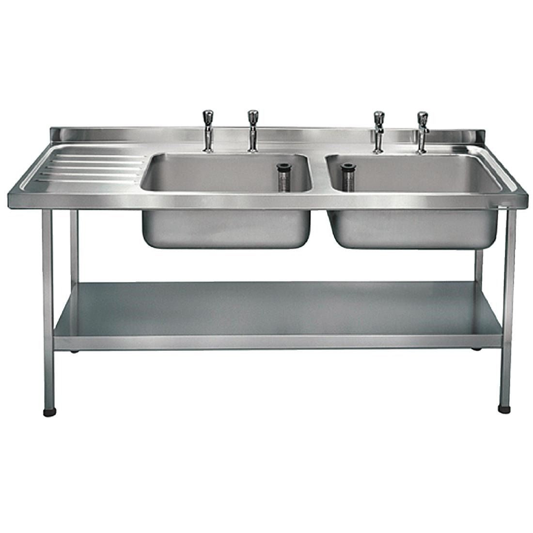 Franke Stainless Steel Double Bowl Sink Left Hand Drainer - P372 Double Bowl Sinks Franke