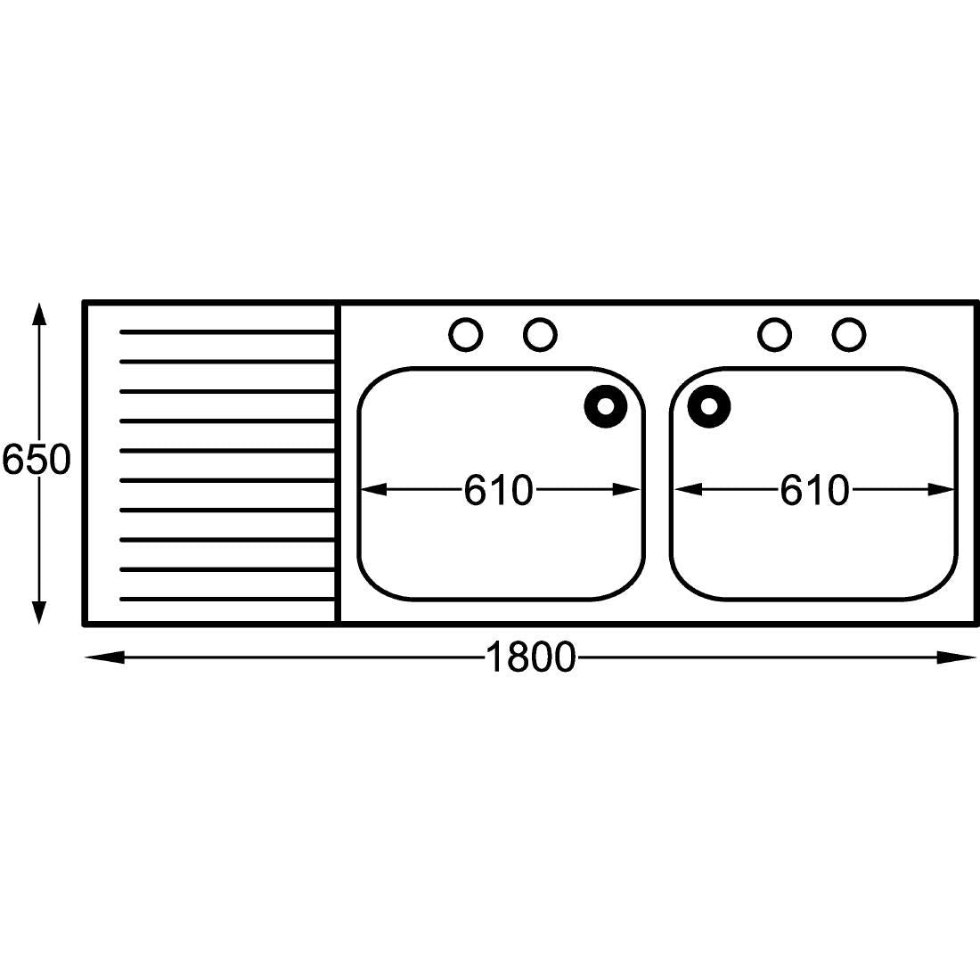 Franke Stainless Steel Double Bowl Sink Left Hand Drainer - P372 Double Bowl Sinks Franke
