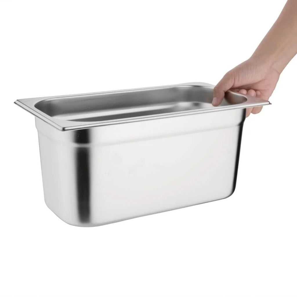 Empire 1/9 Gastronorm Pan Stainless Steel 100mm Deep - EMP-GN1-9100 GN Gastronorm Pans Empire