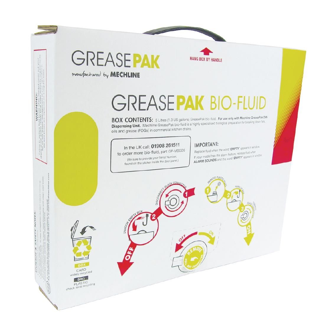 GreasePak MSGD5 Dosing Fluid 5Ltr (3 Pack) - CC579 Drain Unblockers GreasePak