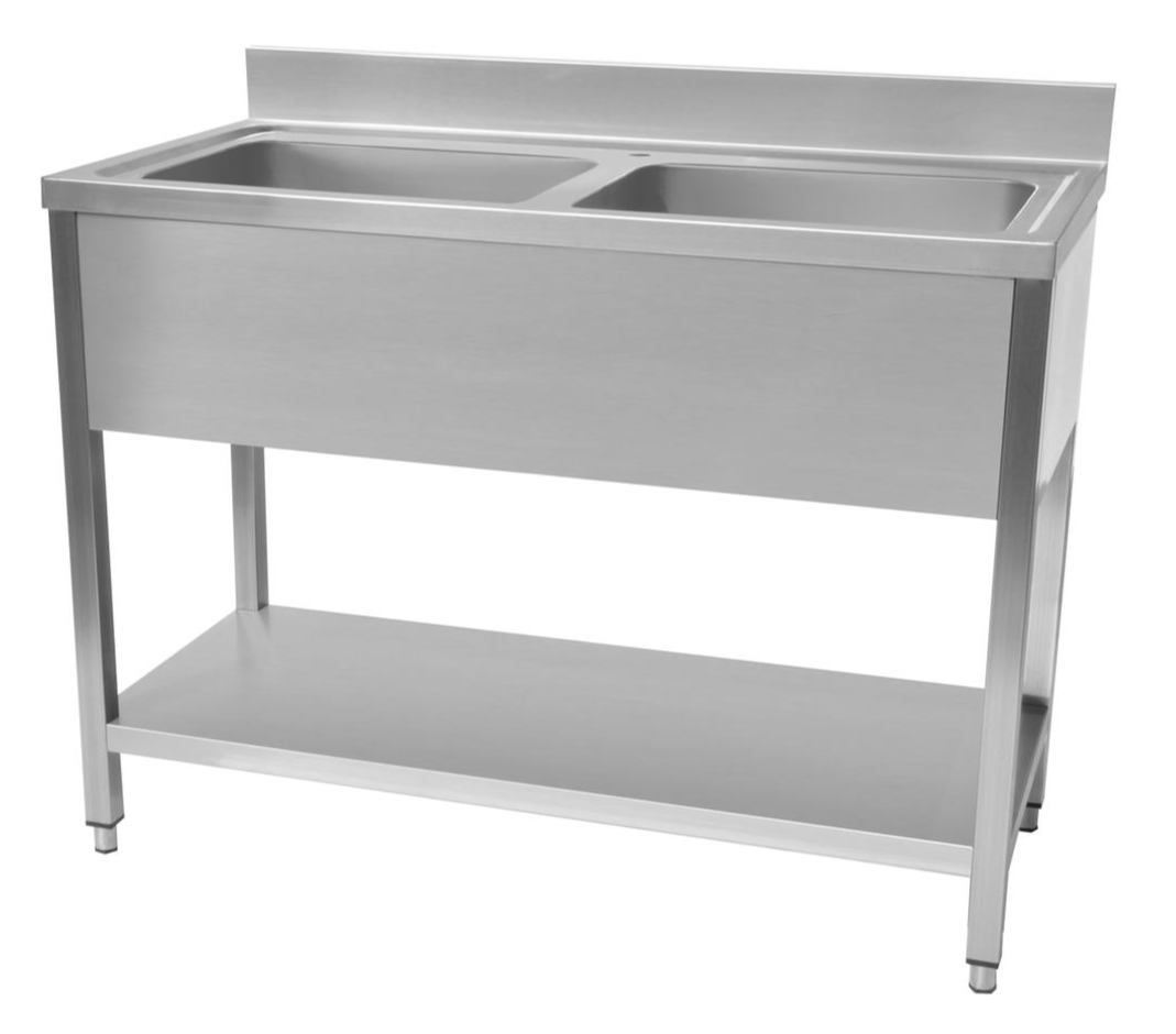 Hamoki Stainless Steel Double Bowl Midi Pot Wash Sink 1200mm Wide - 231047 Pot Wash Sinks Hamoki