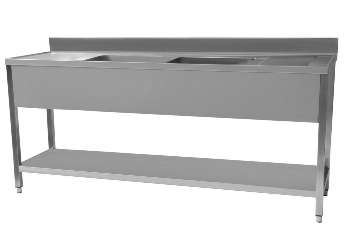 Hamoki Stainless Steel Sink Double Bowl Double Drainer 2000mm Wide - 231027 Double Bowl Sinks Hamoki