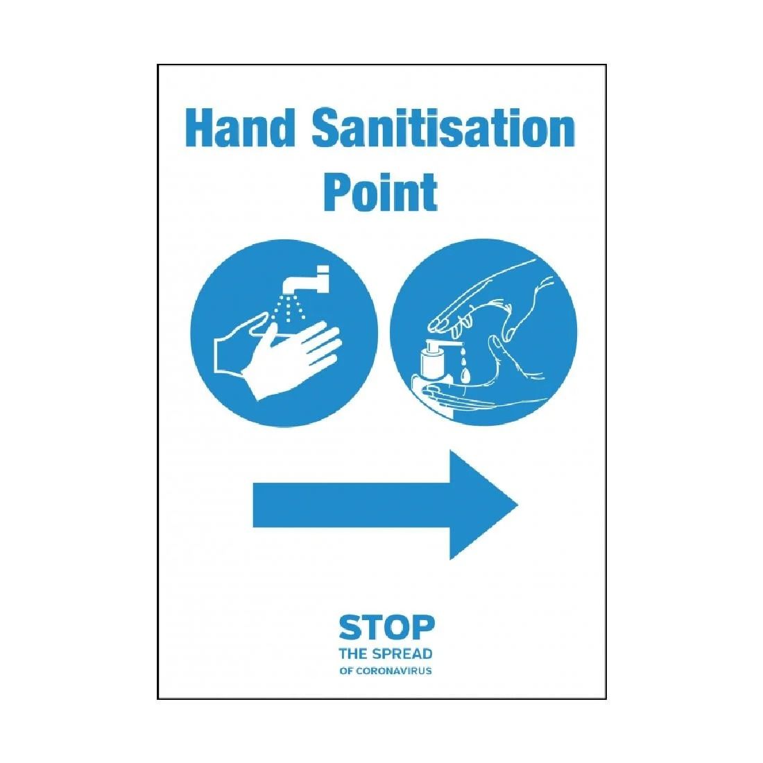 Hand Sanitisation Point Arrow Right Self-Adhesive Sign A5 - FN847 Guidance Posters & Floor Graphics Unbranded