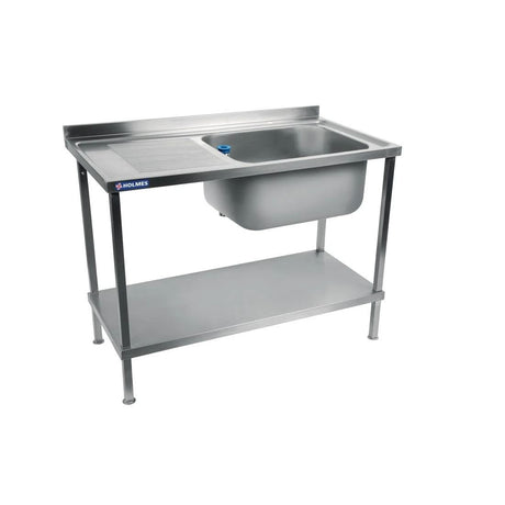 Holmes Fully Assembled Stainless Steel Sink Left Hand Drainer 1200mm - DR381 Single Bowl Sinks Holmes   