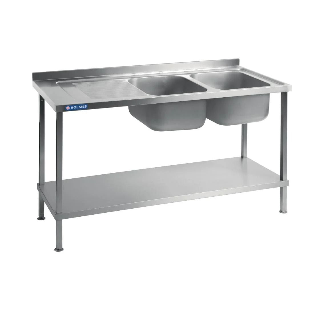 Holmes Fully Assembled Stainless Steel Sink Left Hand Drainer 1800mm - DR395 Double Bowl Sinks Holmes