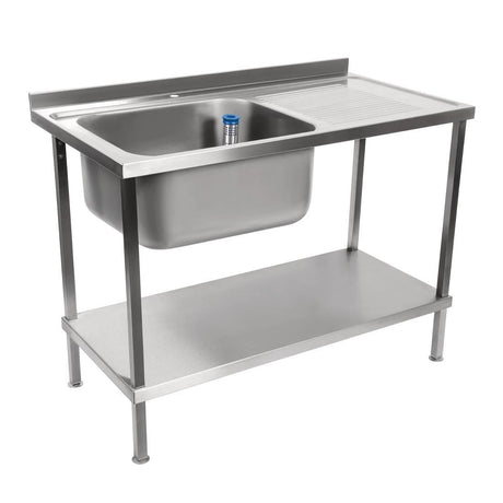 Holmes Fully Assembled Stainless Steel Sink Single Right Hand Drainer 1200mm - DR384 Single Bowl Sinks Holmes   