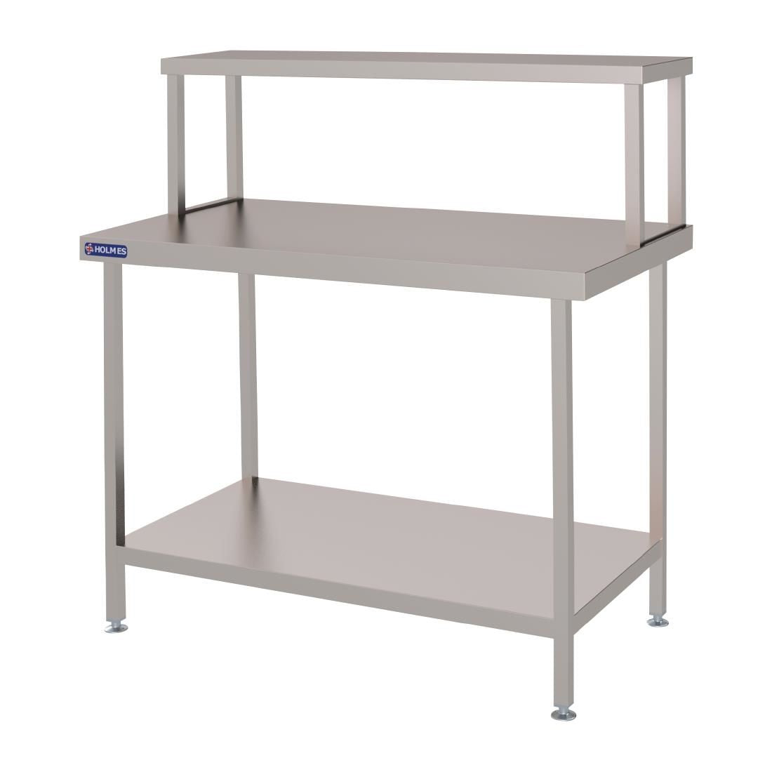 Holmes Stainless Steel Wall Work Table Welded with Gantry 1500mm - FC450 Stainless Steel Tables with Overshelf Holmes