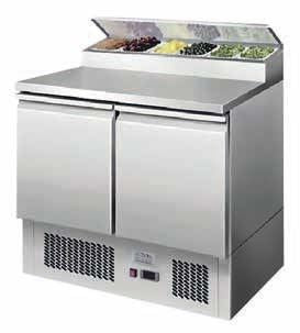Ice-A-Cool ICE3832GR 2 Door Refrigerated Saladette Prep Counter 300 Litres Pizza Prep Counters - 2 Door Ice-A-Cool
