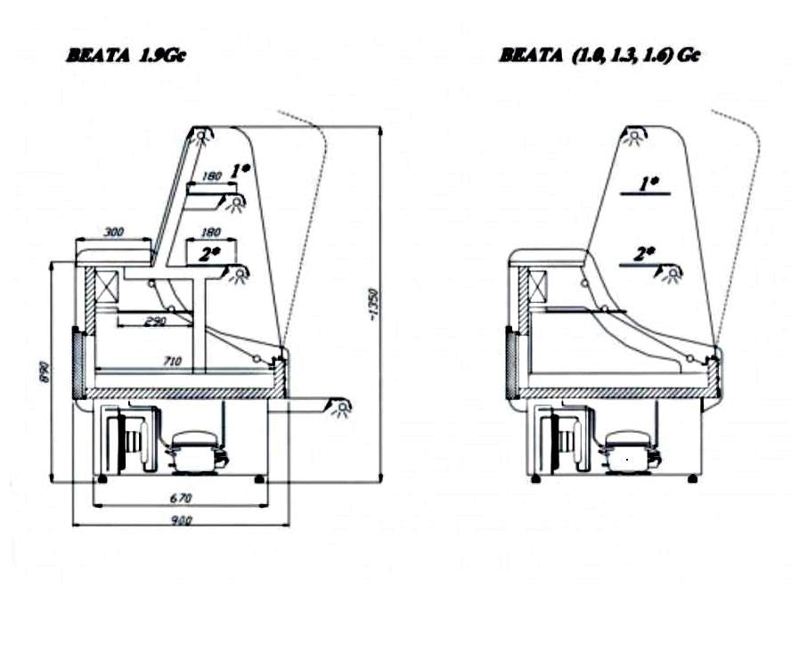 Igloo Beta Curved Glass Patisserie Serveover Counter White 1895mm Wide - BETA190W Standard Serve Over Counters Igloo