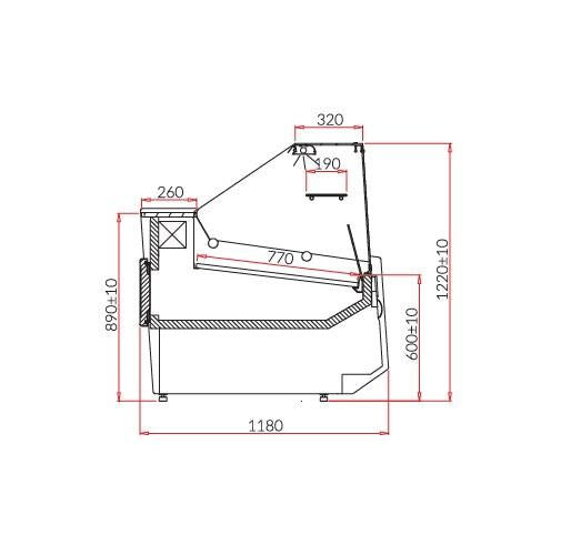 Igloo Luzon Flat Glass Serveover Counter 1020mm Wide - BA200 Standard Serve Over Counters Igloo