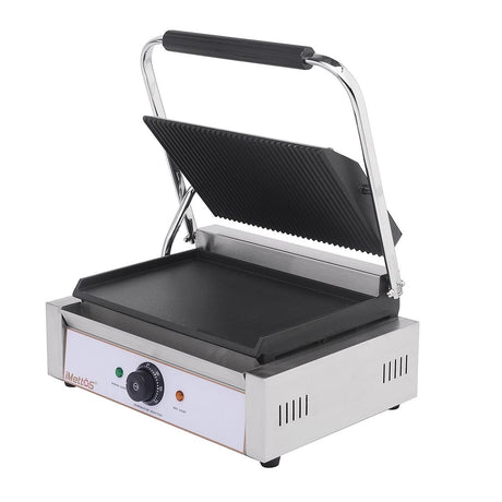 iMettos Contact Grill Large Single / Ribbed Top & Smooth Bottom  - 101016 Contact Grills & Panini Makers iMettos   