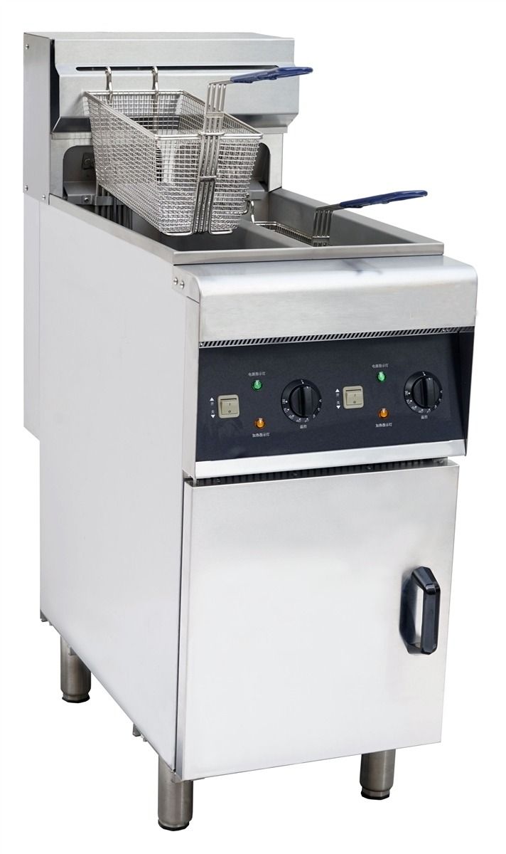 Hamoki Electric Twin Tank Free Standing Fryer 2 x 10 Litre Tanks - 101066 Freestanding Electric Fryers Hamoki