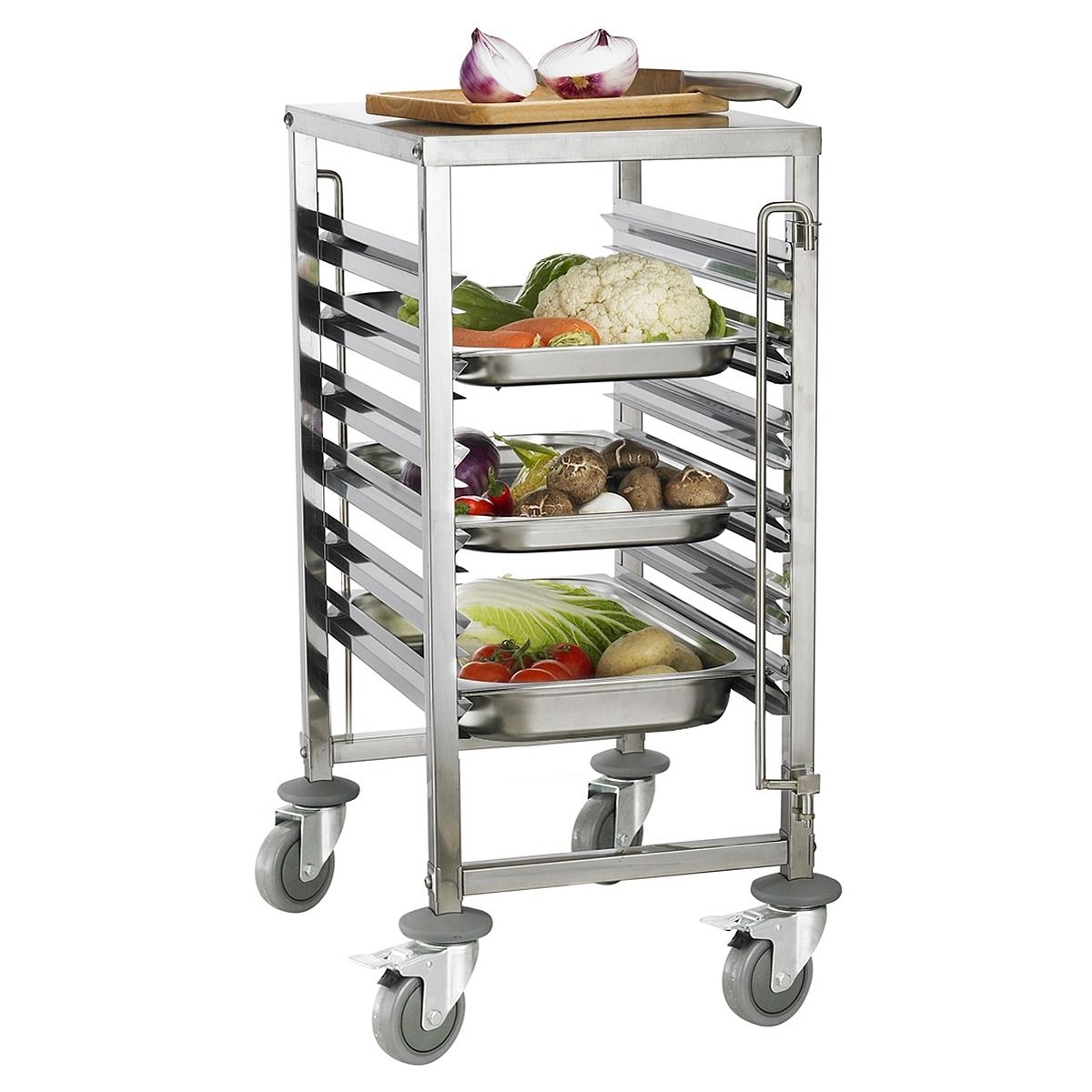 Hamoki Racking Trolley 6 Shelves with Work Table Top for GN Pan 1/1 - 301010 GN & Racking Trolleys Hamoki