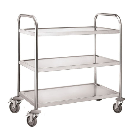 iMettos Service Trolley 3 Tier With Round Tube - 301004 Stainless Steel Dining Trolley iMettos   