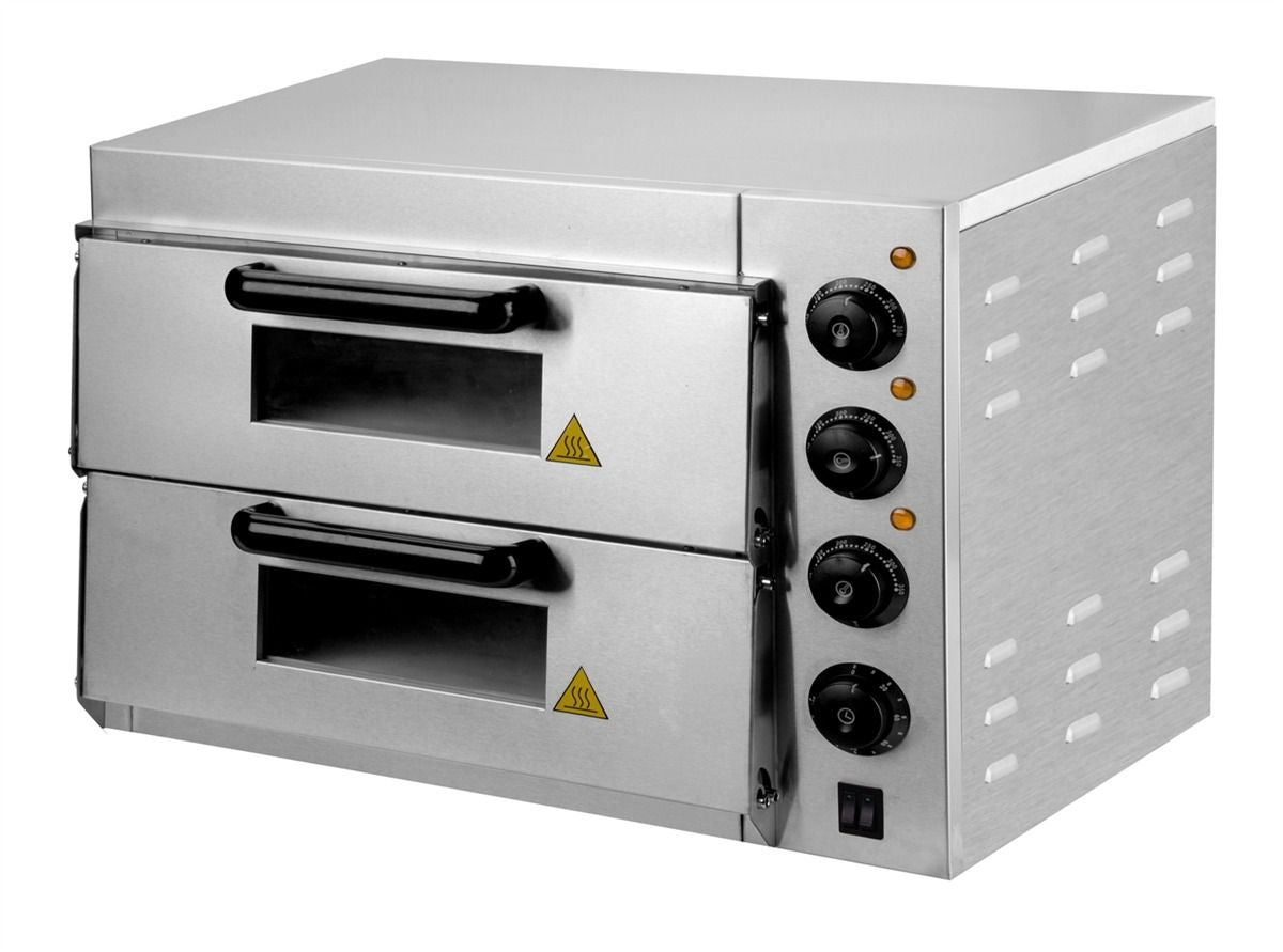 Hamoki Twin Deck Stainless Steel Electric Pizza Oven 16 Inch - 171001 Twin Deck Pizza Ovens Hamoki