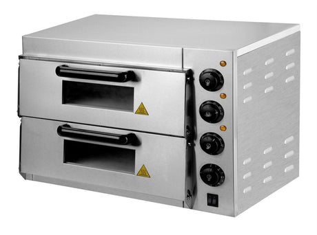 iMettos Twin Deck Stainless Steel Electric Pizza Oven 16 Inch - 171001 Twin Deck Pizza Ovens iMettos   