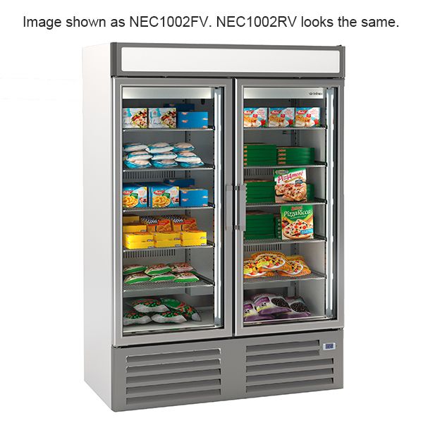 Infrico Double Glass Door Refrigerated Merchandiser 1000L - NEC1002RV Refrigerated Merchandisers Infrico