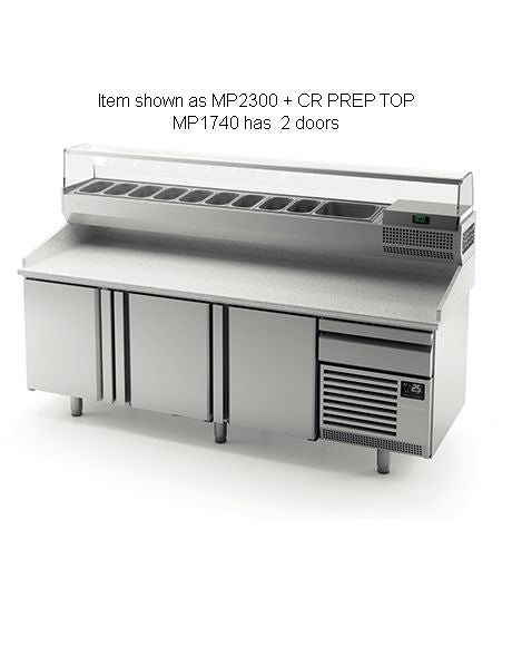 Infrico Pizza Counters with granite worktop - MP1740 Pizza Prep Counters - 2 Door Infrico