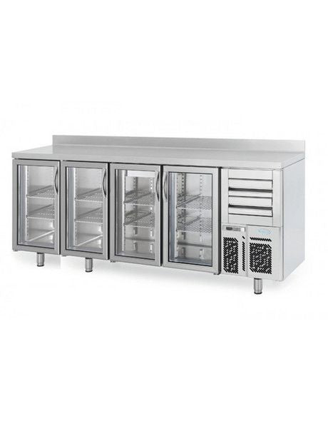 Infrico Refrigerated Counter with Glass Door - FMPP2500CR Refrigerated Counters - Four Door Infrico