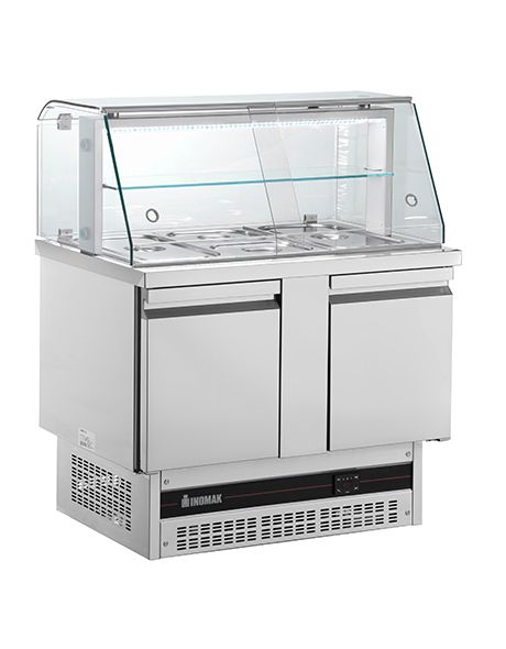 Inomak Saladettes with display case - BSV7300 Pizza Prep Counters - 2 Door Inomak