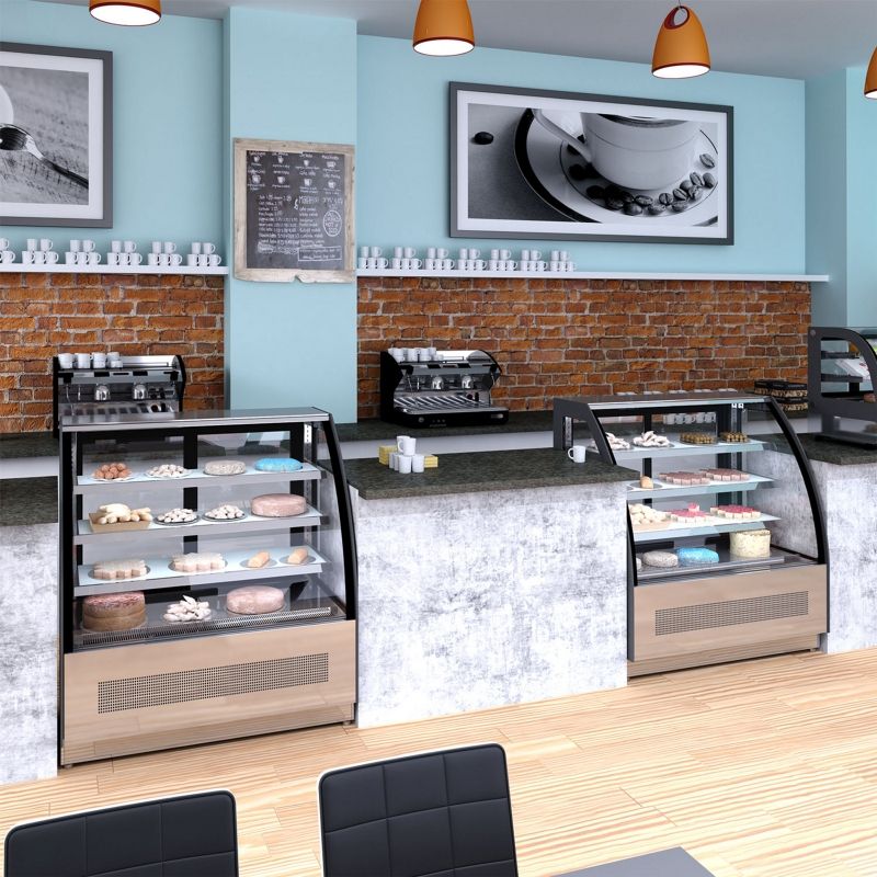 Tefcold Chilled Display Cabinet Stainless Steel, Glass - LPD900C Refrigerated Floor Standing Display Tefcold