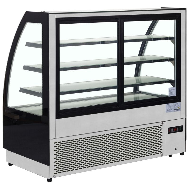 Tefcold Chilled Display Cabinet Stainless Steel, Glass - LPD900C Refrigerated Floor Standing Display Tefcold