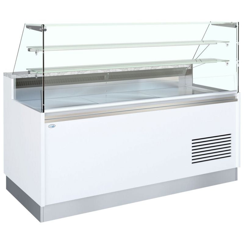 Tefcold Serve Over Counter White, Flat Glass - BELLINI ID 850FV SR Standard Serve Over Counters Tefcold