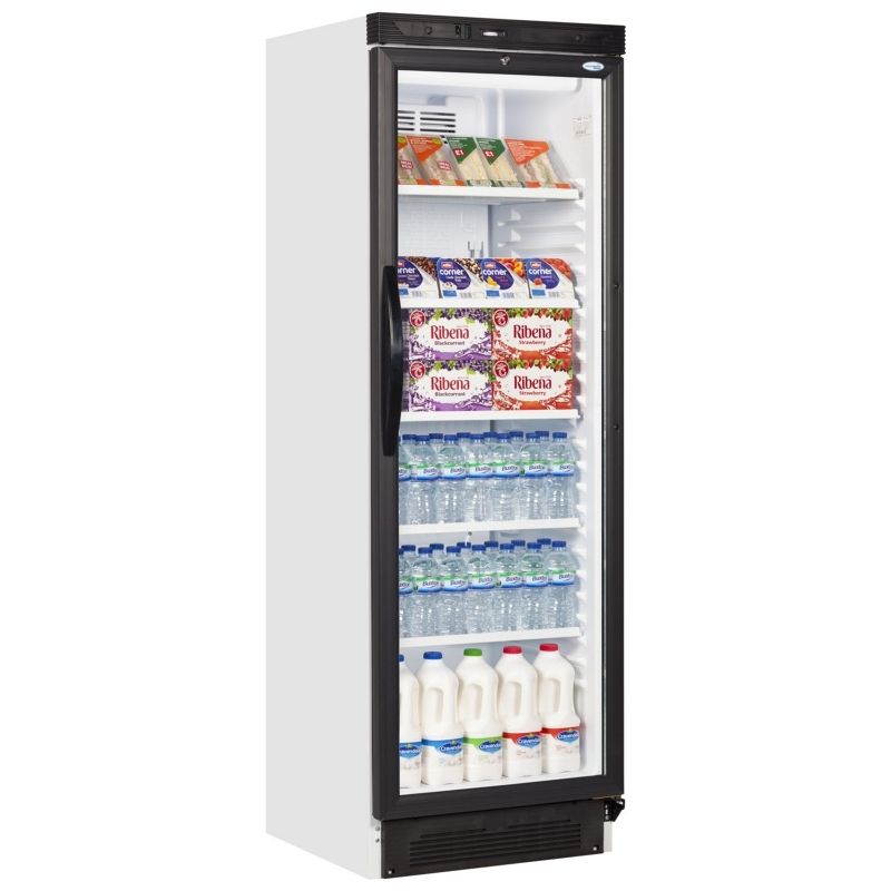 Tefcold Single Glass Door Display Merchandiser Fridge - SC381 Upright Single Door Bottle Coolers Tefcold