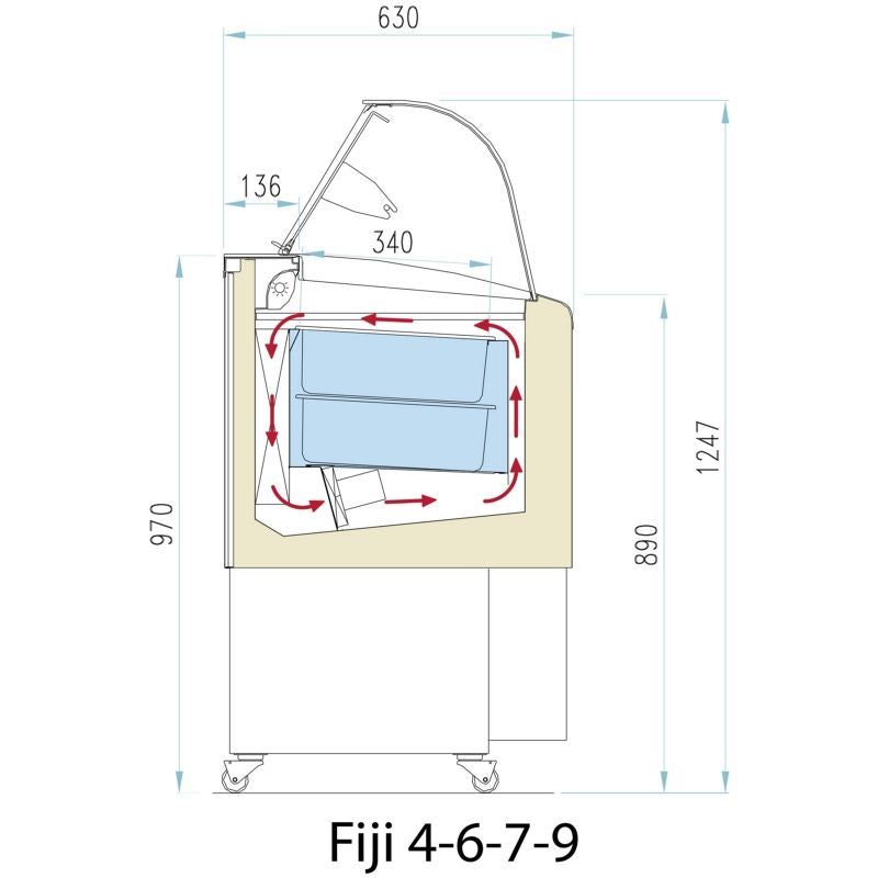 ISA Scoop Ice Cream Counter Display Freezer 4 x 5ltr Napoli Pan - FIJI 4 White Ice Cream Display Freezers ISA