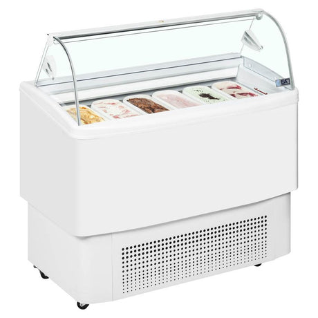 ISA Ventilated Scoop Ice Counter Cream Display 6 x 5ltr Napoli Pan - FIJI 6 Ice Cream Display Freezers ISA   