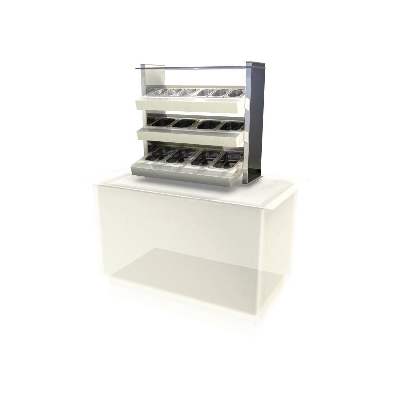 Kubus Drop In Ambient Cutlery/Condiment Unit KCCU2 - CW625 Ambient Display Units Kubus