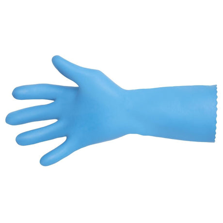 MAPA Jersette 308 Liquid-Proof Food Handling Gloves Blue Large - FA294-L Rubber Gloves Mapa   