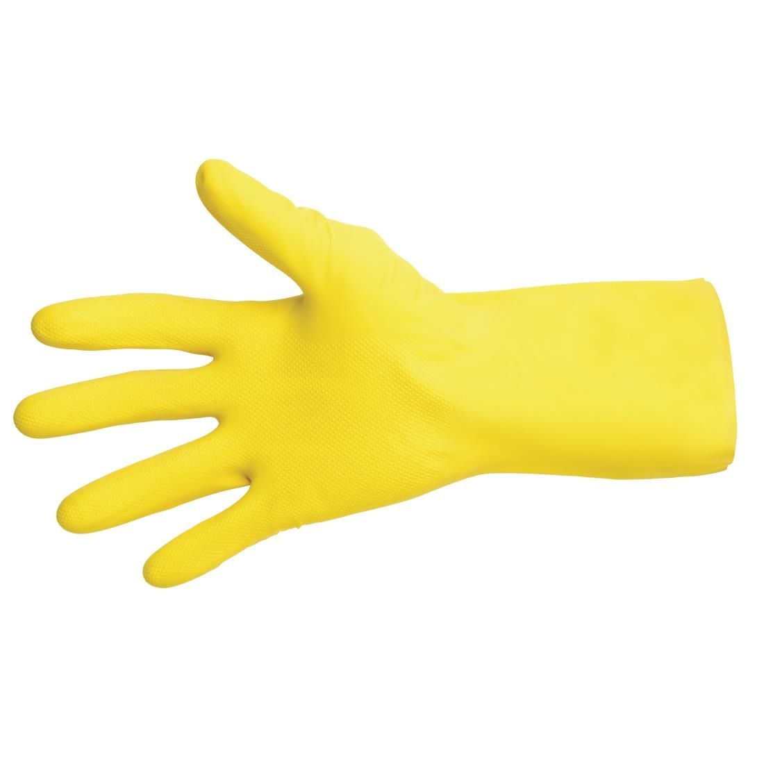MAPA Vital 124 Liquid-Proof Light-Duty Janitorial Gloves Yellow Medium - FA292-M Rubber Gloves Mapa