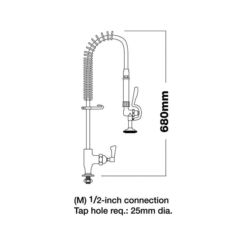 Mechline AquaJet Deck Mounted Pre-Rinse Spray - AJPR10-SH-BF0-S Pre-Rinse Jets & Sprays Mechline