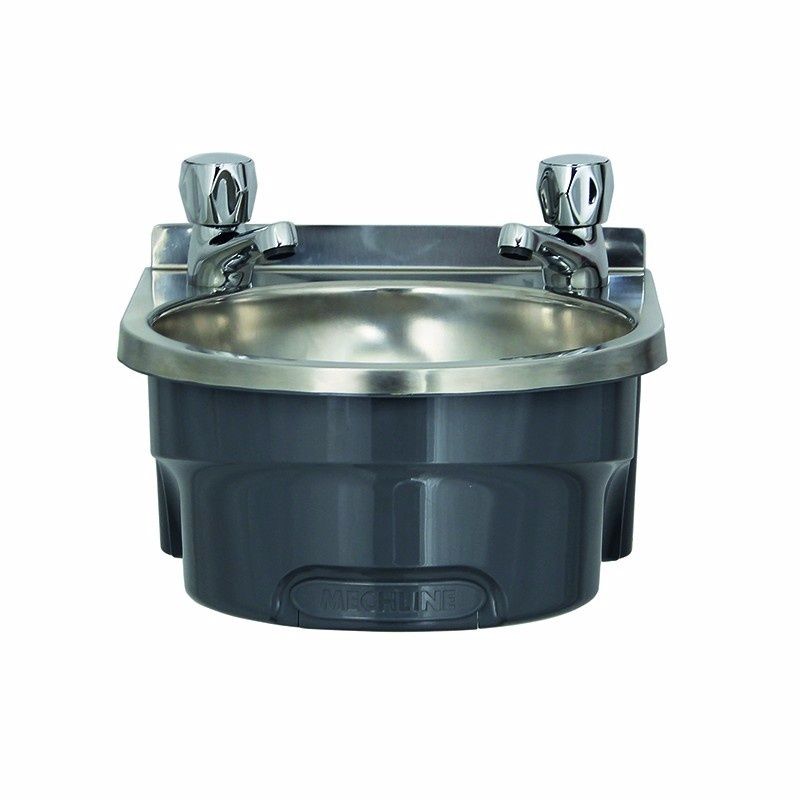 Mechline BasiX BSX-300-CT-D Hand Wash Station With A Pair Of CaterTap 3 Inch Dome Taps Hand Wash Sinks Mechline