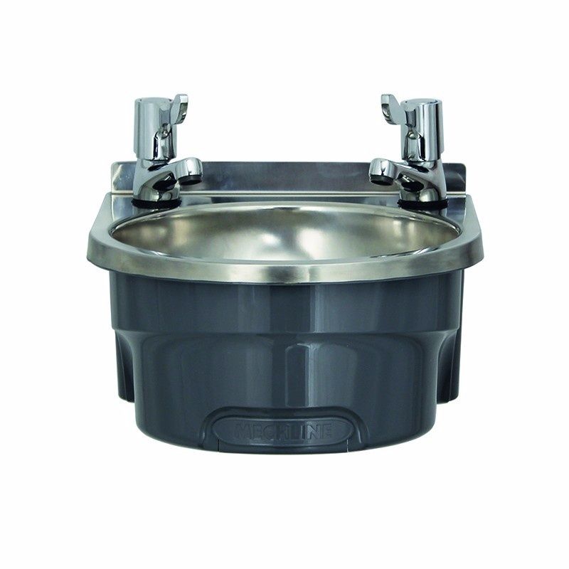 Mechline BasiX BSX-300-CT-L Hand Wash Station With A Pair Of CaterTap 3 Inch Lever Taps Hand Wash Sinks Mechline