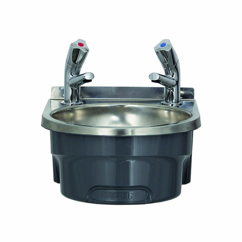 Mechline BasiX BSX-300-TX-BD Hand Wash Station With A Pair Of AquaTechnix Dome Taps Hand Wash Sinks Mechline