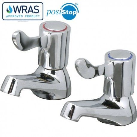 Mechline CaterTap 1/2-inch Deck mounted Basin Taps With 3 Inch Levers - WRCT-500BL3 Stand Alone Taps Mechline