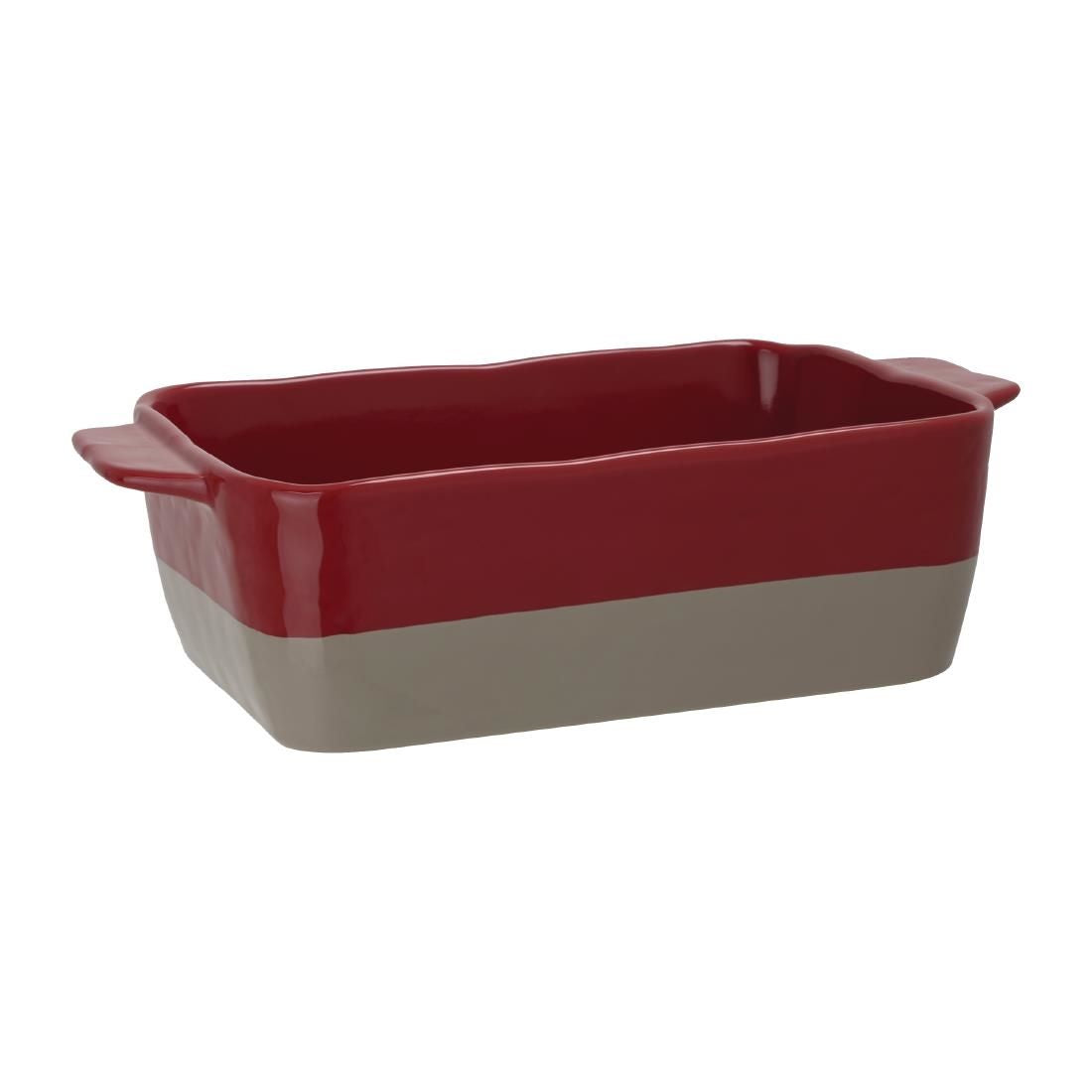 Olympia Red And Taupe Ceramic Roasting Dish - DB522 Dinnerware Olympia