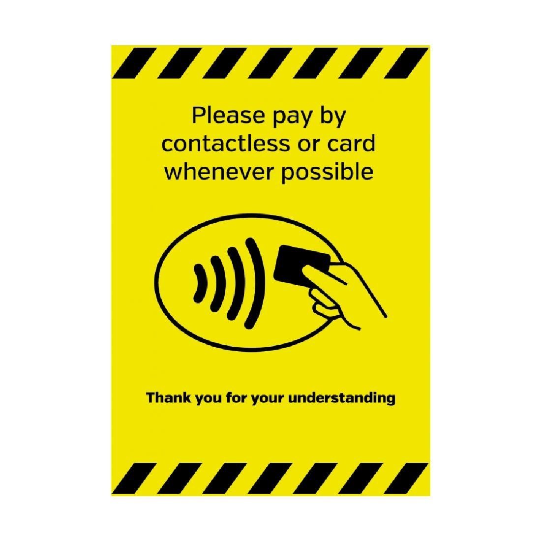 Please Pay By Contactless Card Whenever Possible Sign A5 - FN641 Guidance Posters & Floor Graphics Unbranded