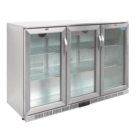 Polar Back Bar Cooler with Hinged Doors in Stainless Steel 330Ltr - GL009 Triple Door Bottle Coolers Polar   