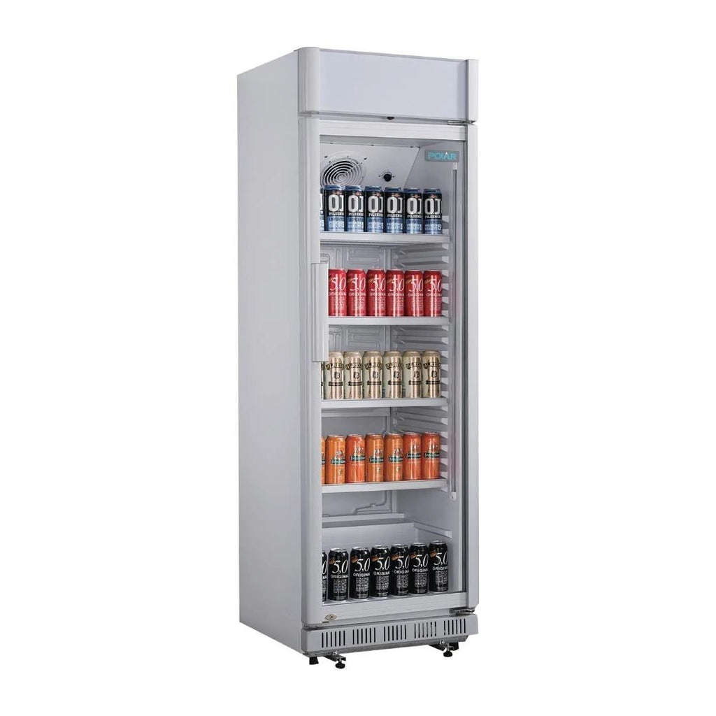 Polar C-Series Upright Display Cooler with Light Box 346Ltr - CC064 Upright Single Door Bottle Coolers Polar   