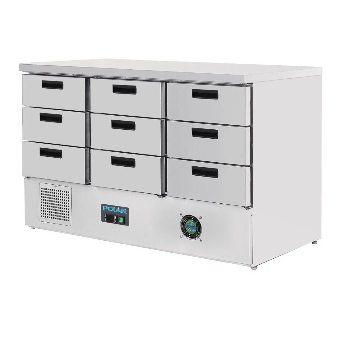 Polar G-Series Refrigerated Counter with 9 Drawers 368Ltr - FA441 Counter Fridges With Drawers Polar