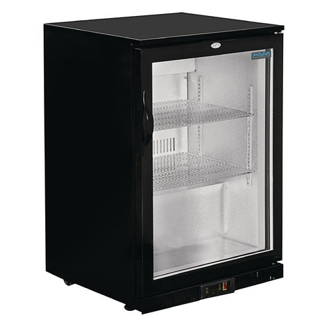 Polar Single Door Back Bar Cooler in Black with LED Lighting - GL011 Single Door Bottle Coolers Polar   